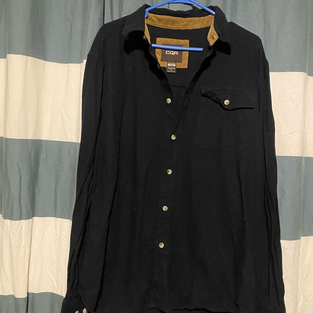 CQR Men's Black Casual Button Down Shirt